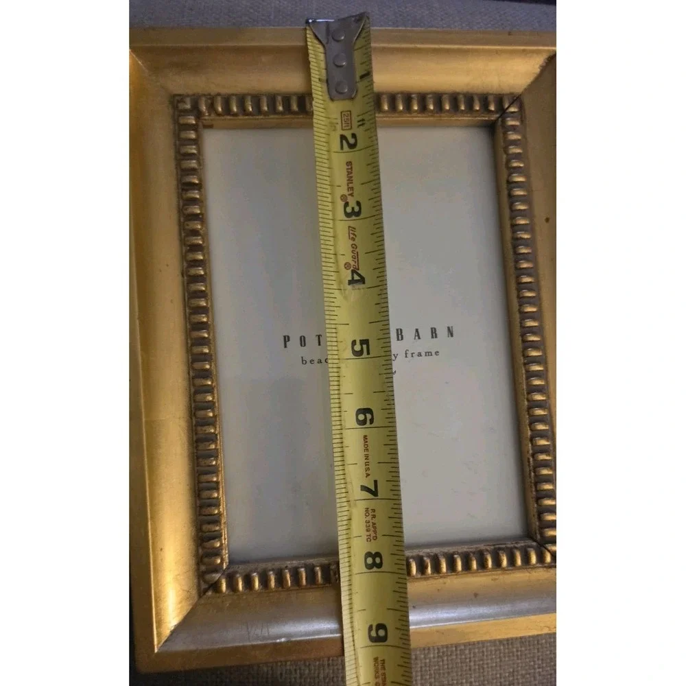 Pottery Barn Gold Beaded Gallery Frame 5x7 Vintage Antique Style Old Money